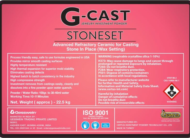 G cast stone set powder